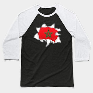 one Morocco One Flag Proud Heartbeat of Unity: Embracing One Morocco Baseball T-Shirt